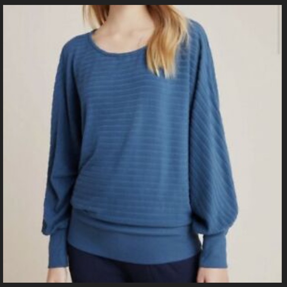 Anthropologie Saturday Sunday black batwing ribbed top - Picture 11 of 11